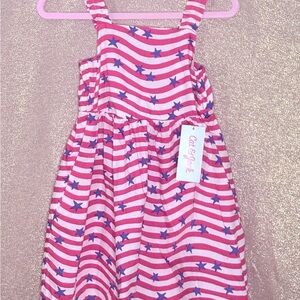 Cat & Jack Pink and Blue Striped Star Dress